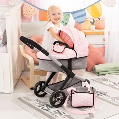 Image showing  Pram Xeo - Soft Pink, Grey, Stars