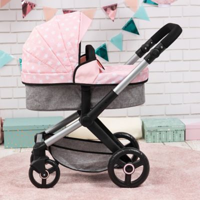 Image showing 5 th Bayer Pram Xeo - Soft Pink, Grey, Stars