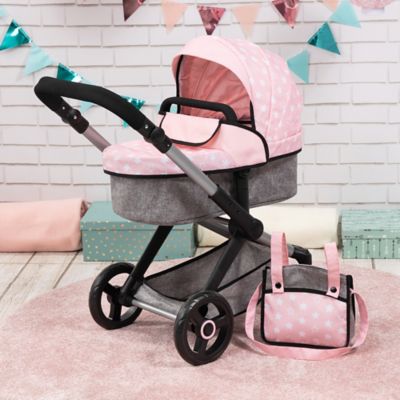 Image showing 6 th Bayer Pram Xeo - Soft Pink, Grey, Stars