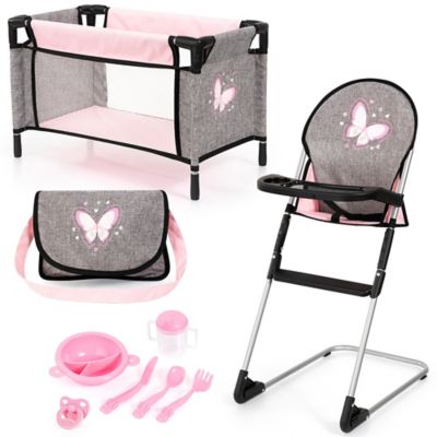 Bayer 9-In-1 Travel Bed Set - Grey, Pink, Butterfly
