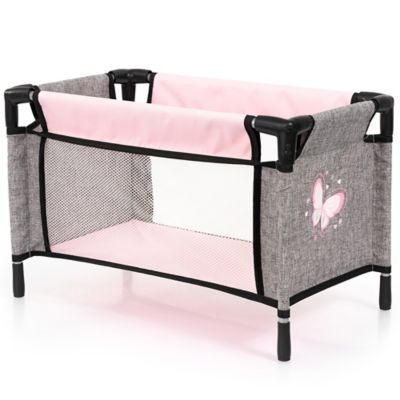 Image showing  9-In-1 Travel Bed Set - Grey, Pink, Butterfly