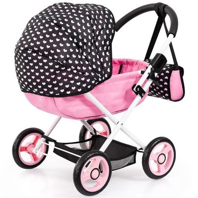 Image showing 2 th Bayer Pram Cosy - Black, Pink, Hearts