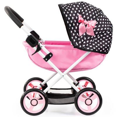 Image showing 3 th Bayer Pram Cosy - Black, Pink, Hearts