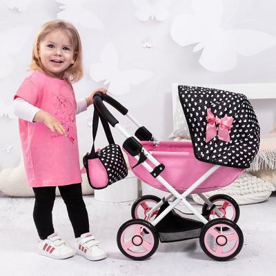 Image showing 5 th Bayer Pram Cosy - Black, Pink, Hearts