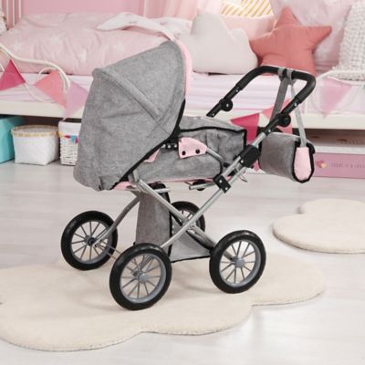 Image showing  Pram City Star - Grey, Pink, Butterfly
