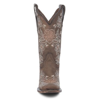 Image showing  Women's Floral Stitch Distressed Square Toe Cowgirls Boots
