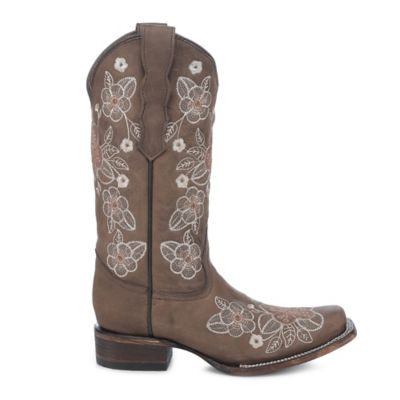 Image showing  Women's Floral Stitch Distressed Square Toe Cowgirls Boots