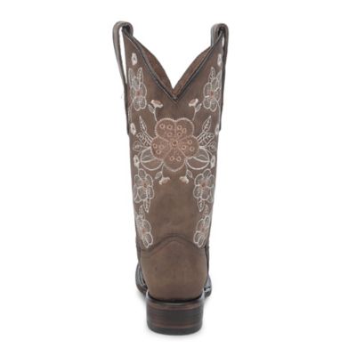 Image showing  Women's Floral Stitch Distressed Square Toe Cowgirls Boots