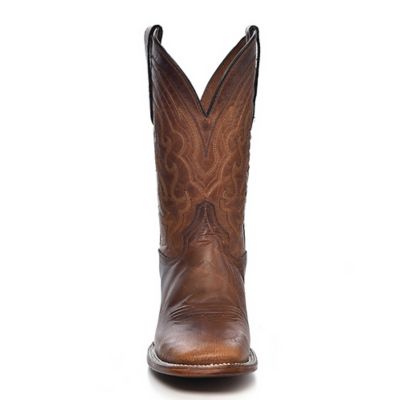 Image showing  Men's Leather Embroidery Wide Square Toe Cowboy Boots
