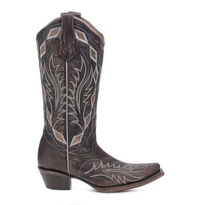 Image showing  Women's Laser Pattern Snip Toe Cowgirl Boots