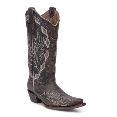 Corral Women's Laser Pattern Snip Toe Cowgirl Boots