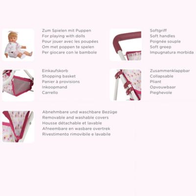 Image showing  3-Wheel Doll Buggy: Happy Flower