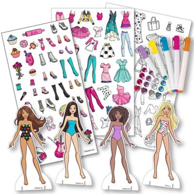 Image showing 2 th Tara Toy Barbie: Fabric Fashions Paper Dolls