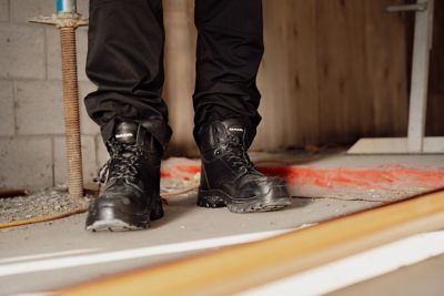 Image showing  Unisex Tradesman Lace Up Work Boot, Steel Toe, Slip Resistant, Water & Heat Resistant, Durable TPU Sole