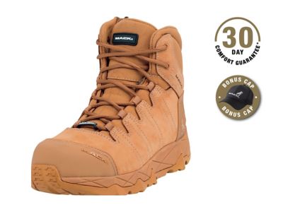 Mack Workwear USA Unisex Octane Zip Work Boot, Composite Toe, Slip Resistant, EH Rated, Heat & Water Resistant, Reflective Trim