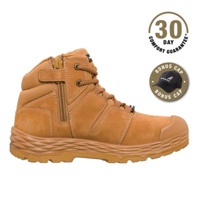 Image showing 2 th Mack Workwear USA Unisex Shift Zip Side Work Boot, Steel Toe, Slip Resistant, Waterproof, Heat & Fuel Oil Resistant, Anti-Static