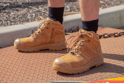 Image showing 5 th Mack Workwear USA Unisex Shift Zip Side Work Boot, Steel Toe, Slip Resistant, Waterproof, Heat & Fuel Oil Resistant, Anti-Static