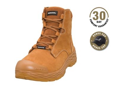 Mack Workwear USA Unisex Force Zip Side Work Boot, Steel Toe, Slip Resistant, Waterproof, Heat & Fuel Oil Resistant, Anti-Static