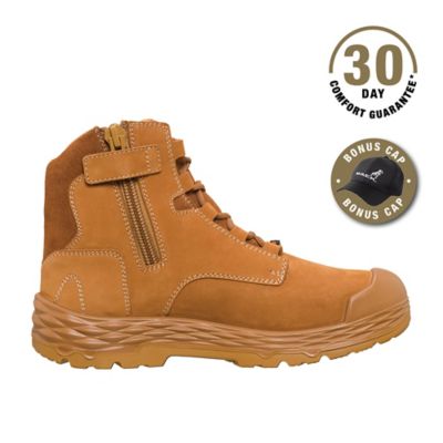 Image showing 2 th Mack Workwear USA Unisex Force Zip Side Work Boot, Steel Toe, Slip Resistant, Waterproof, Heat & Fuel Oil Resistant, Anti-Static