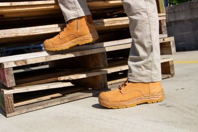 Image showing 4 th Mack Workwear USA Unisex Force Zip Side Work Boot, Steel Toe, Slip Resistant, Waterproof, Heat & Fuel Oil Resistant, Anti-Static