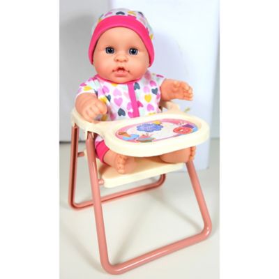 Image showing 9 th Lissi 8 in. Baby Doll Set: Scooter, Pushchair, Rocking Chair, High Chair