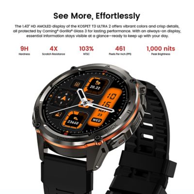 Image showing  TANK T3 Ultra 2 GPS Smartwatch with Silicone Band (Black)