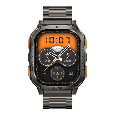 Image showing 6 th KOSPET TANK M3 Ultra Special Edition GPS Smartwatch with Stainless Steel Band (Black)