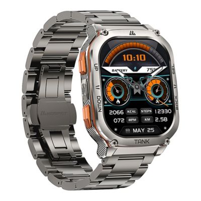 Image showing 8 th KOSPET TANK M3 Ultra Special Edition GPS Smartwatch with Stainless Steel Band (Silver)