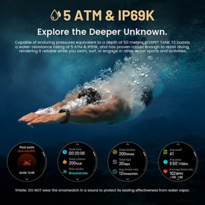 Image showing  TANK T3 Special Edition Smartwatch with Stainless Steel Band (Silver)