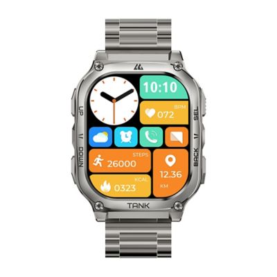Image showing  TANK M3 Special Edition Smartwatch with Stainless Steel Band (Silver)