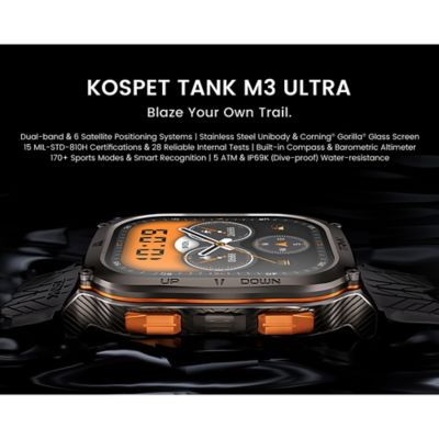 Image showing  TANK M3 Ultra GPS Smartwatch with Silicone Band (Black)