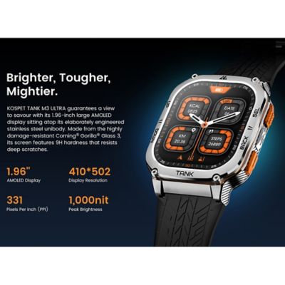Image showing  TANK M3 Ultra GPS Smartwatch with Silicone Band (Black)
