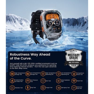 Image showing 5 th KOSPET TANK M3 Ultra GPS Smartwatch with Silicone Band (Black)