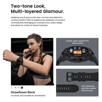 Image showing  TANK S2 GPS Smartwatch with Silicone Band (Strawflower Black)