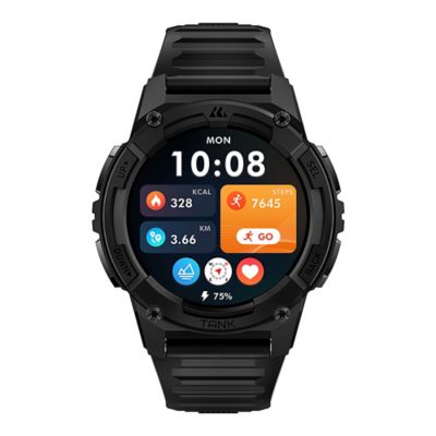 Image showing 8 th KOSPET TANK S2 GPS Smartwatch with Silicone Band (Strawflower Black)