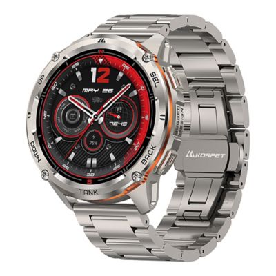 KOSPET TANK T3 Ultra 2 GPS Smartwatch with Stainless Steel Band (Silver)