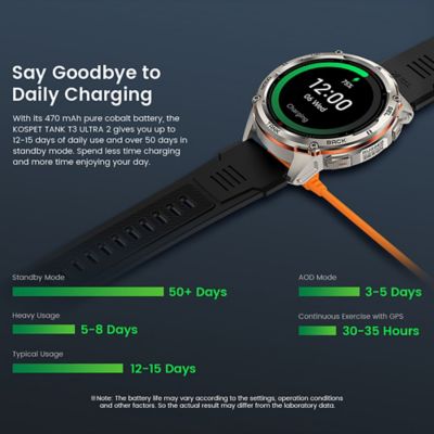 Image showing  TANK T3 Ultra 2 GPS Smartwatch with Silicone Band (Silver)