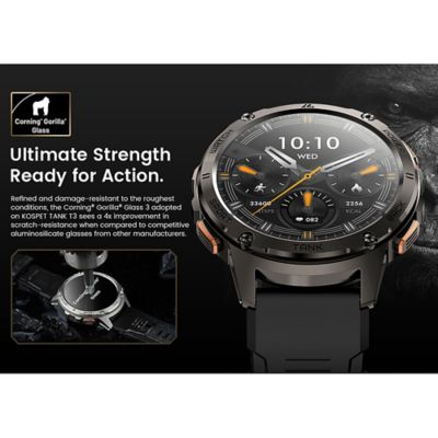 Image showing  TANK T3 Special Edition Smartwatch with Stainless Steel Band (Black)
