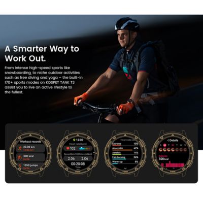 Image showing  TANK T3 Special Edition Smartwatch with Stainless Steel Band (Black)