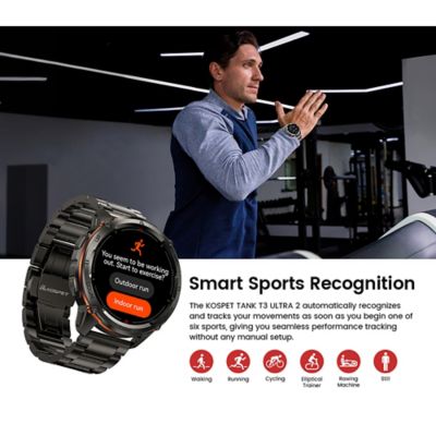 Image showing  TANK T3 Ultra 2 GPS Smartwatch with Stainless Steel Band (Black)