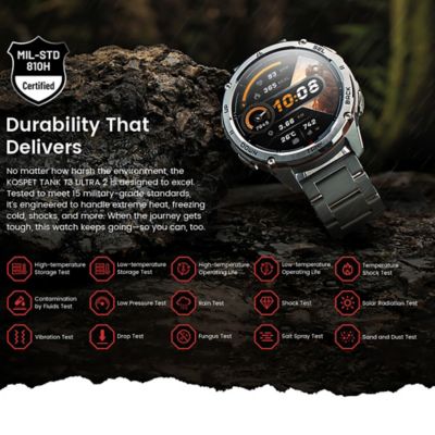 Image showing  TANK T3 Ultra 2 GPS Smartwatch with Stainless Steel Band (Black)