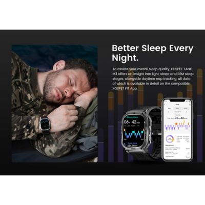 Image showing  TANK M3 Smartwatch with Silicone Band (Black)