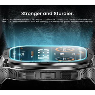 Image showing  TANK M3 Smartwatch with Silicone Band (Silver)