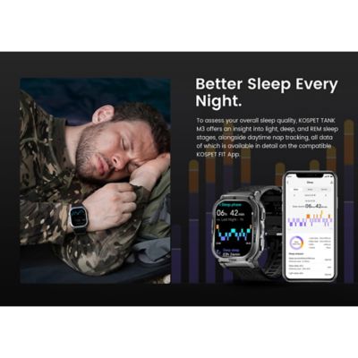 Image showing 5 th KOSPET TANK M3 Smartwatch with Silicone Band (Silver)