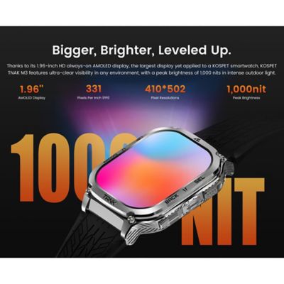 Image showing 6 th KOSPET TANK M3 Smartwatch with Silicone Band (Silver)