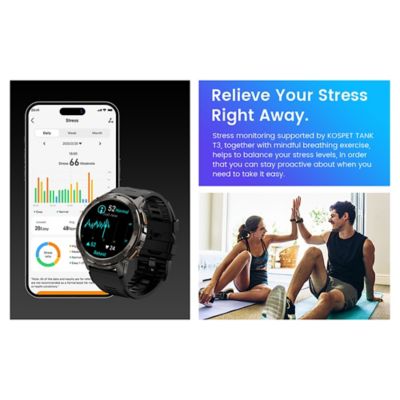 Image showing 6 th KOSPET TANK T3 Smartwatch with Silicone Band (Silver)