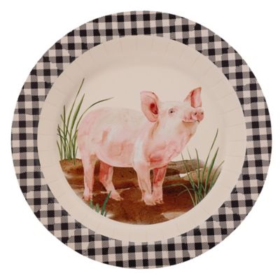 Red Shed Piggy Paper Plates, 7.5 in., 20 pk.