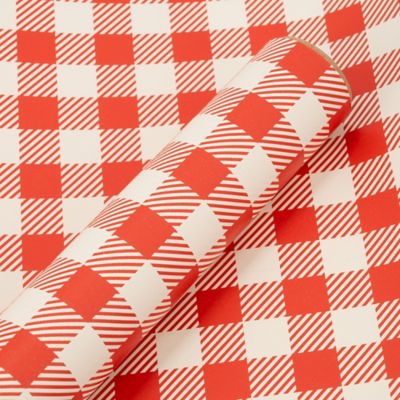 Red Shed Red Check Gift Wrap, 30 sq. ft.