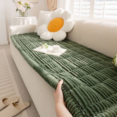 Image showing  Soft Flannel Breathable Sofa Seat Pad, 35.4 x 82.7 in.