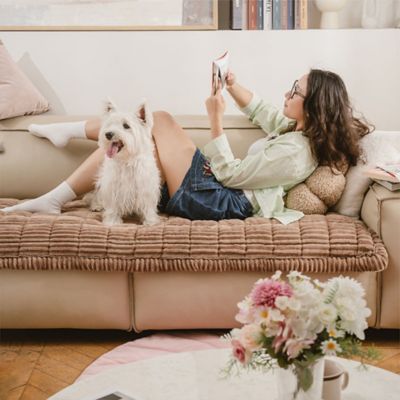 Image showing  Soft Flannel Breathable Sofa Seat Pad, 27.6 x 59.1in.